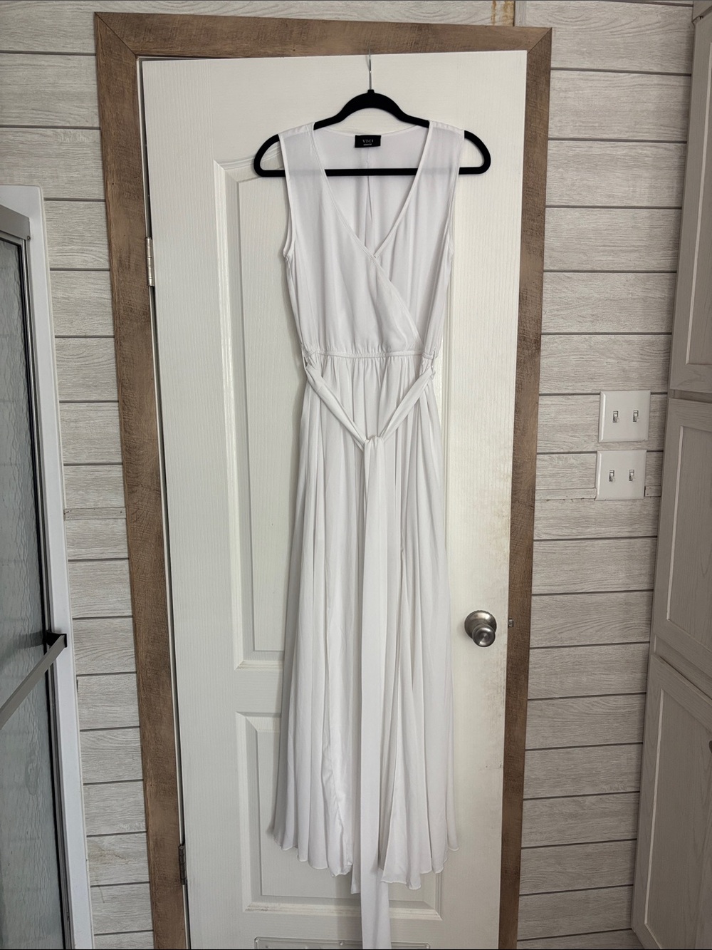 Vici Chiffon White Dress with Belt